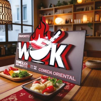 Aviso en acrílico 3D luminoso con LED para fachada de negocio en Bogotá